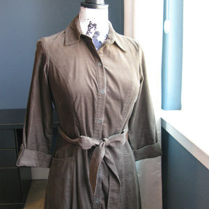 Ann Taylor Loft Olive Green Corduroy Wrap Dress